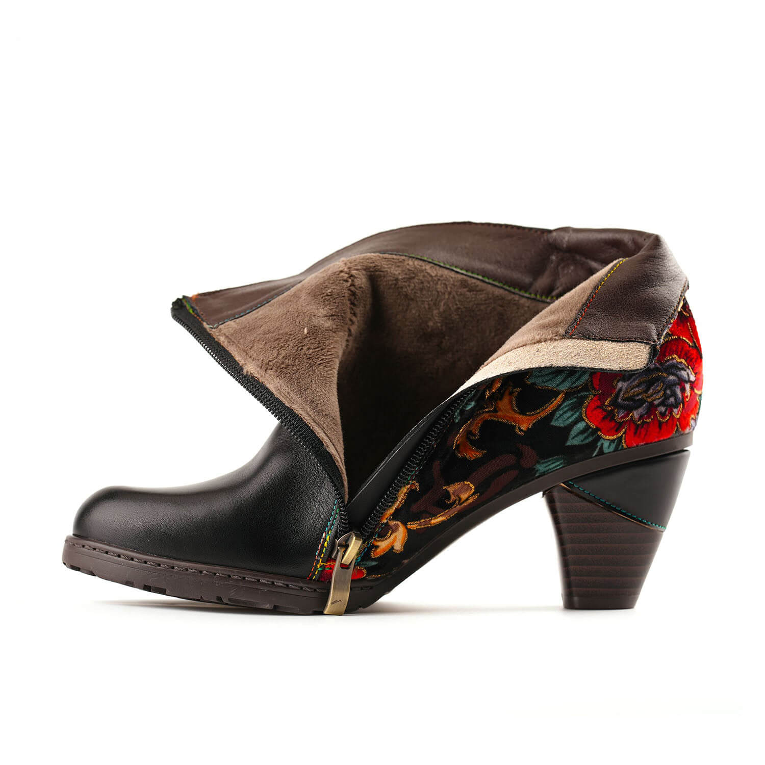 Retro Handmade Radiant Pattern Ankle Boots - Image 7
