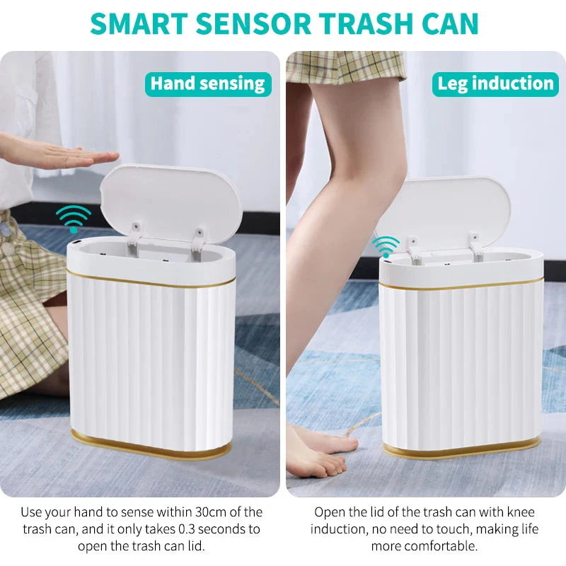 Smart Sensor Trash Can Touchless Sensor Trash Bin Trash Can with Lid Automatic Sensor Waste Basket - Image 3