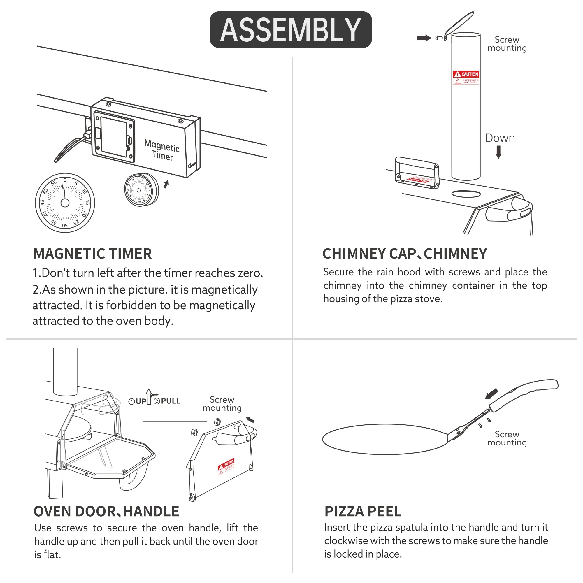 Stainless Steel Pizza Oven Outdoor 12" Automatic Rotatable Pizza Ovens Portable Wood Fired Pizza Oven Pizza Maker with Timer - Image 16