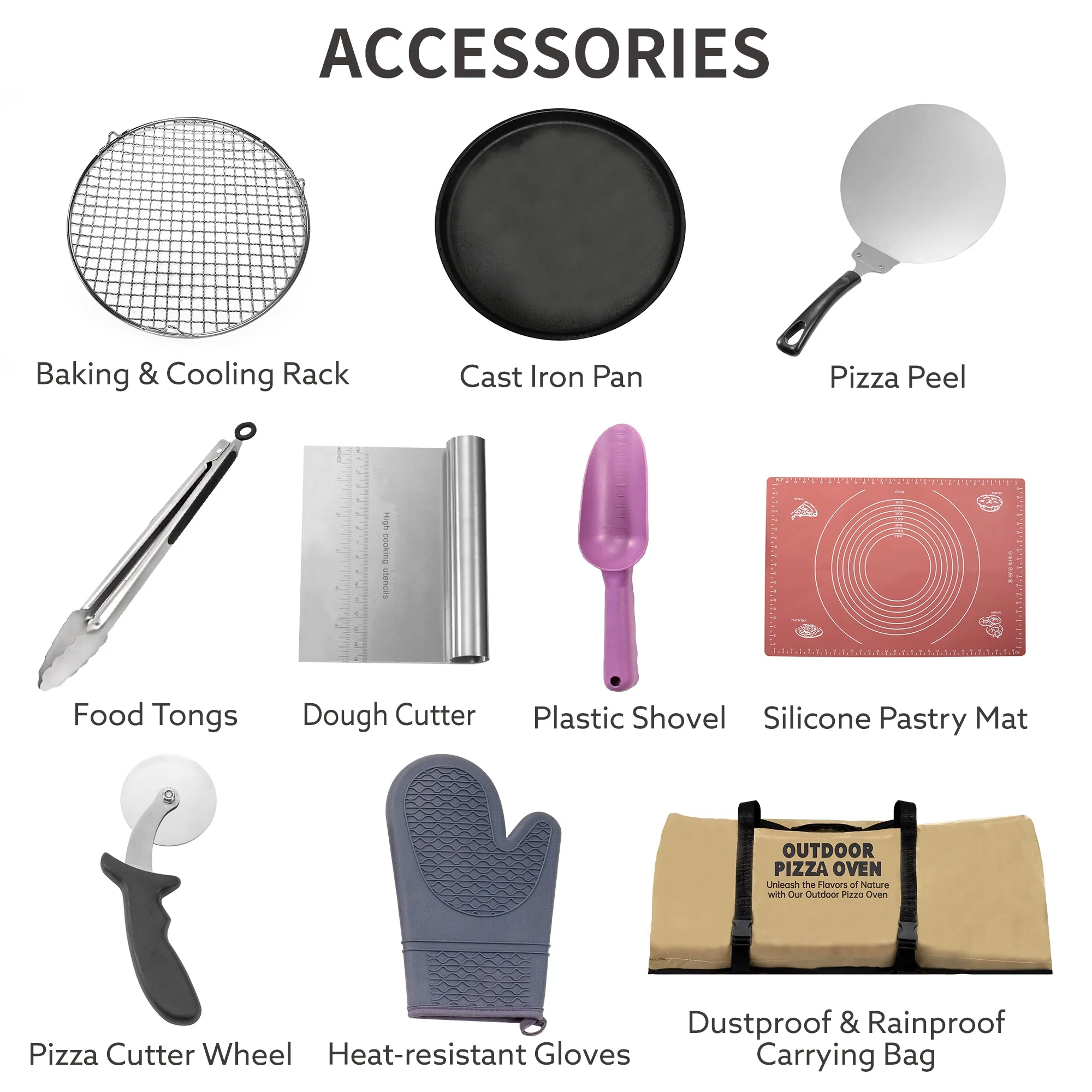 Stainless Steel Pizza Oven Outdoor 12" Automatic Rotatable Pizza Ovens Portable Wood Fired Pizza Oven Pizza Maker with Timer - Image 8