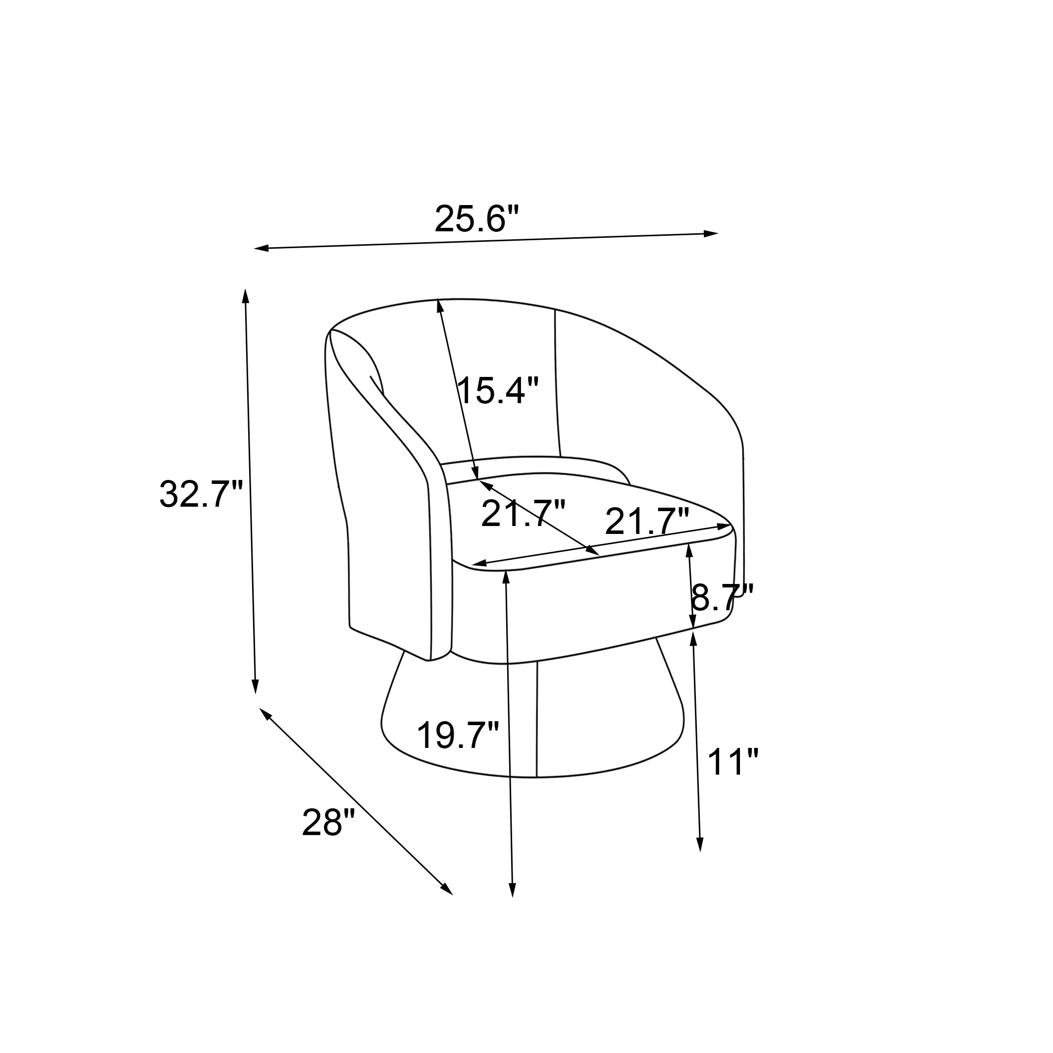 Swivel Accent Chair Armchair, Round Barrel Chair in Fabric for Living Room Bedroom, Beige - Image 3