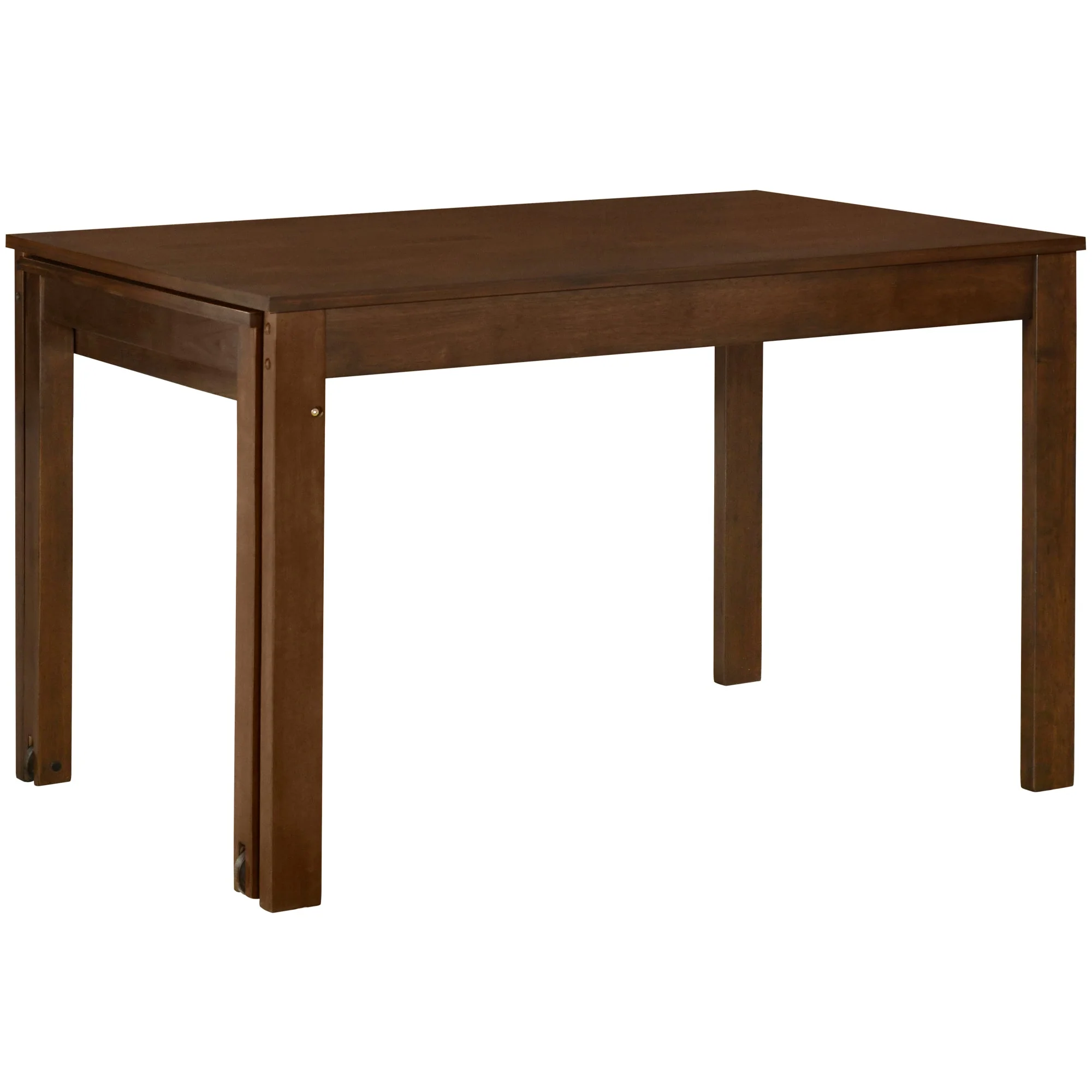 TOPMAX 65 "5-piece set with wheels and expandable dining table set 17.7" pull-out side table and small dining chair Brown - Image 16