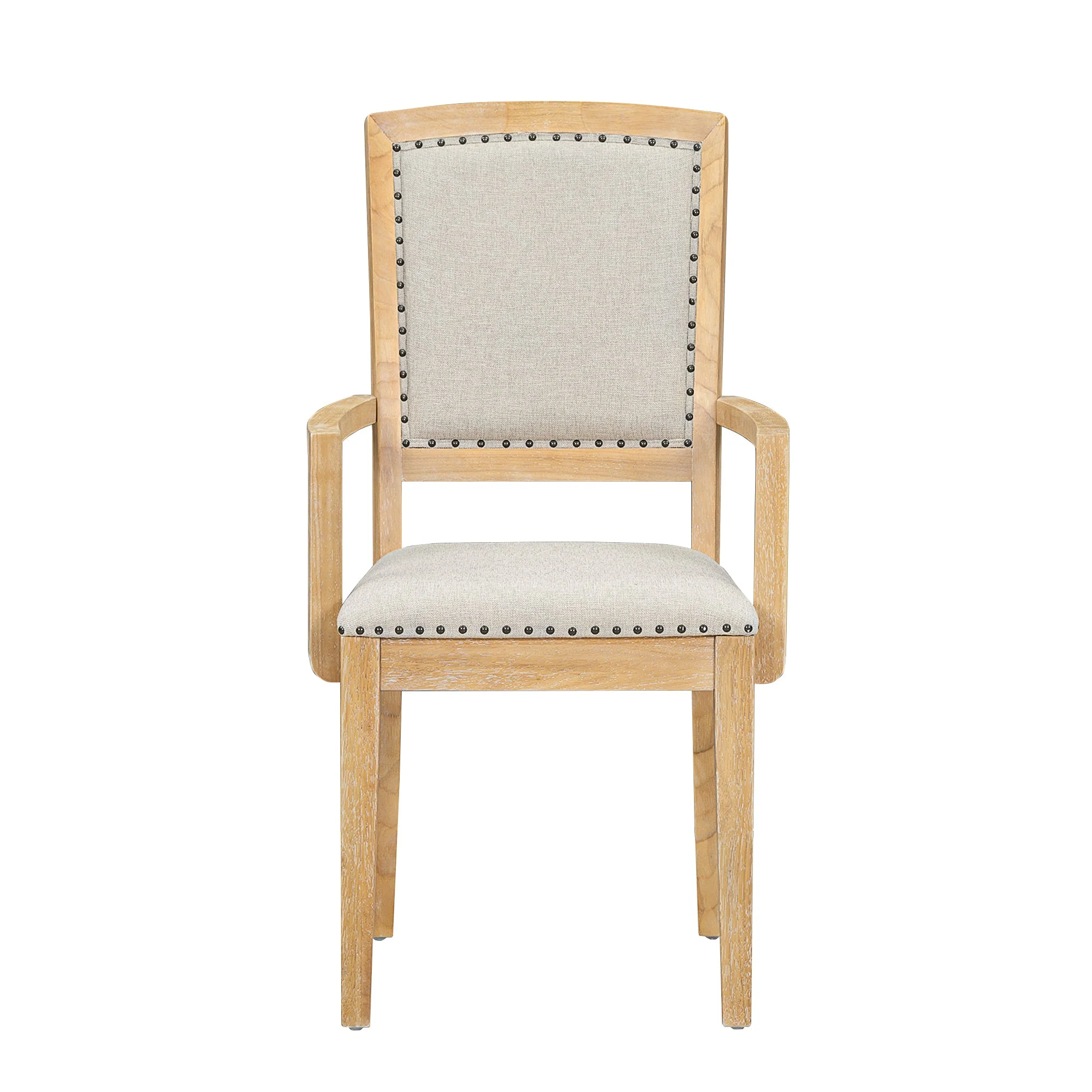 TOPMAX expandable 84 inch dining table set with 24 inch detachable leaves, 6 armless chairs and 2 armchairs  9 pieces natural - Image 11