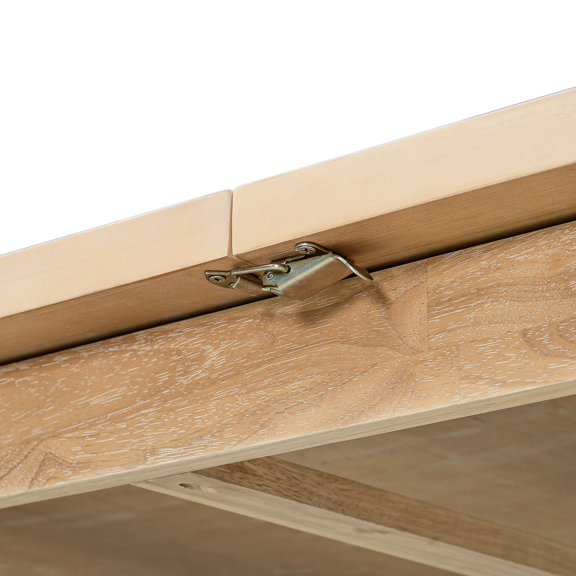 TOPMAX expandable 84 inch dining table set with 24 inch detachable leaves, 6 armless chairs and 2 armchairs  9 pieces natural - Image 14