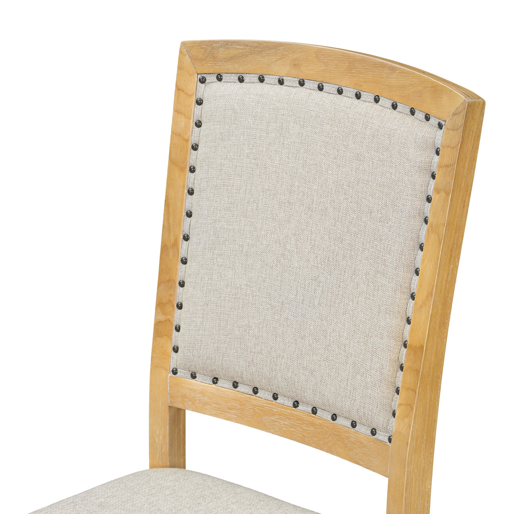 TOPMAX expandable 84 inch dining table set with 24 inch detachable leaves, 6 armless chairs and 2 armchairs  9 pieces natural - Image 15