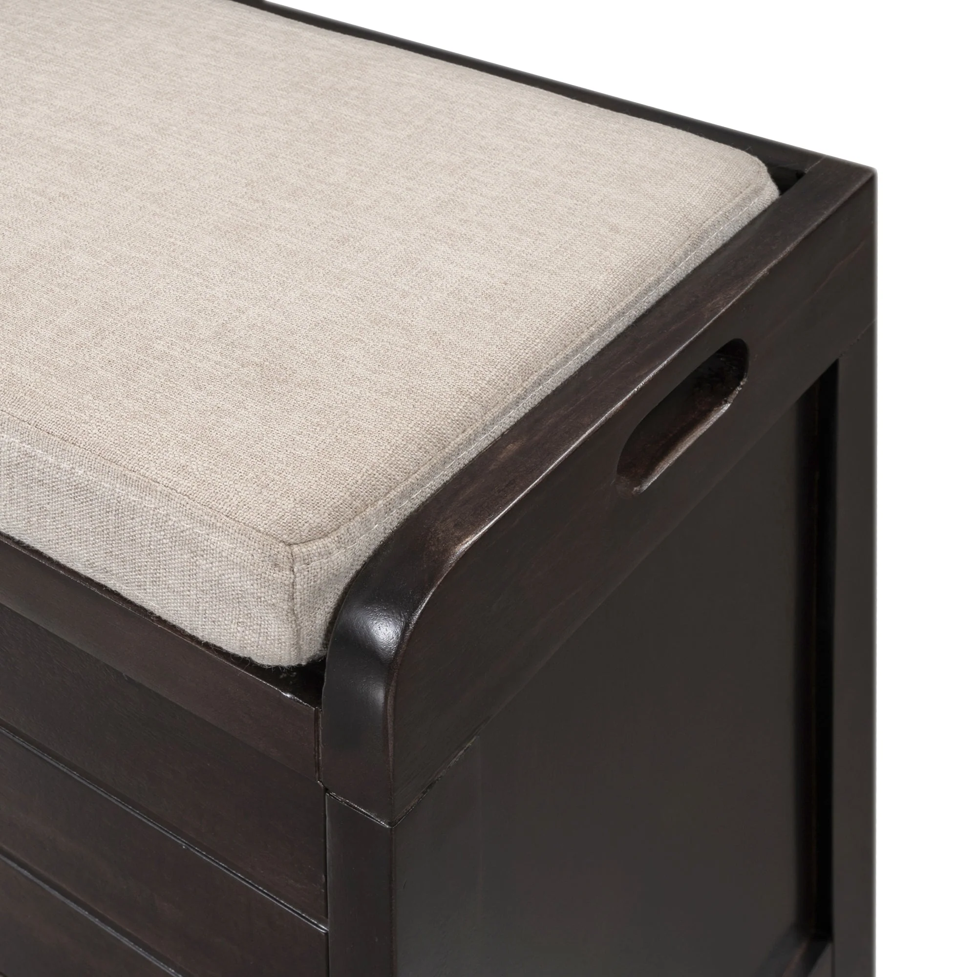 TREXM Storage Bench with Removable Basket and 2 Drawers, Fully Assembled Shoe Bench with Removable Cushion (Espresso) - Image 14