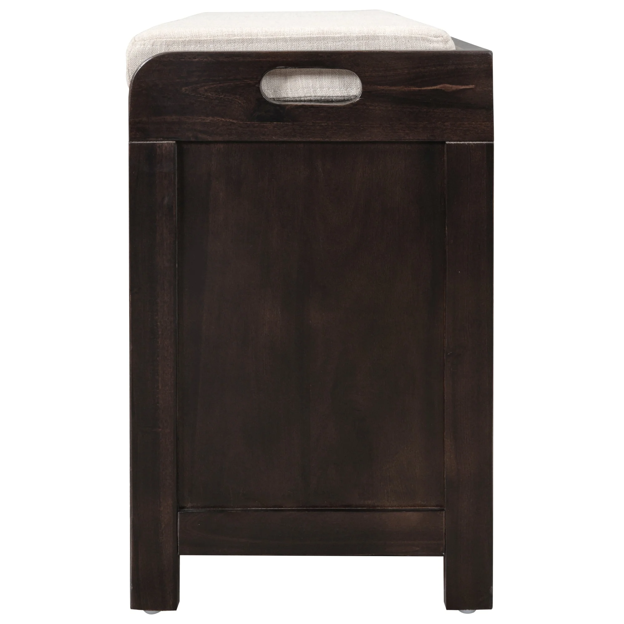 TREXM Storage Bench with Removable Basket and 2 Drawers, Fully Assembled Shoe Bench with Removable Cushion (Espresso) - Image 3