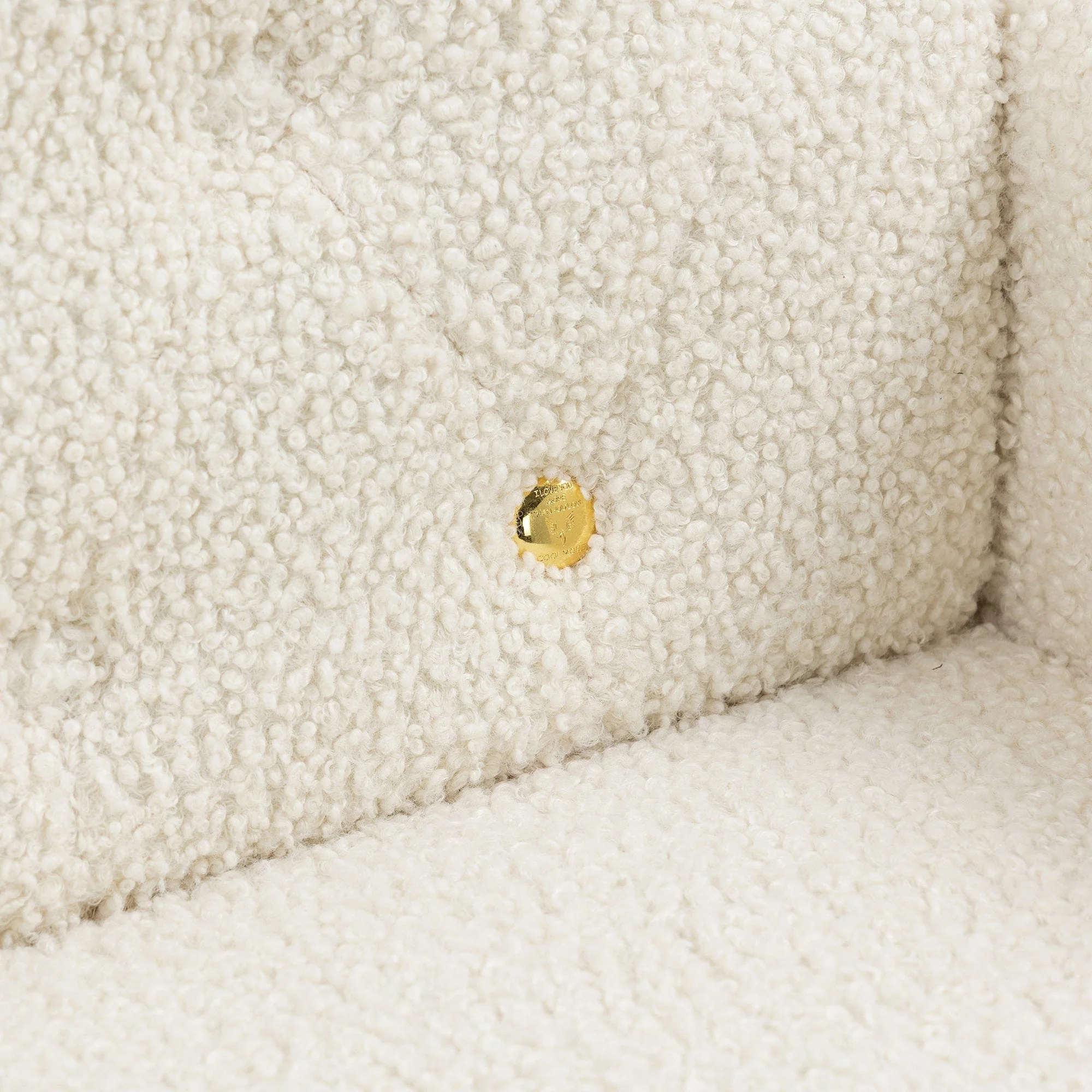 White Teddy Barrel Accent Chair with Gold Legs – Stylish Comfort for Any Room - Image 3