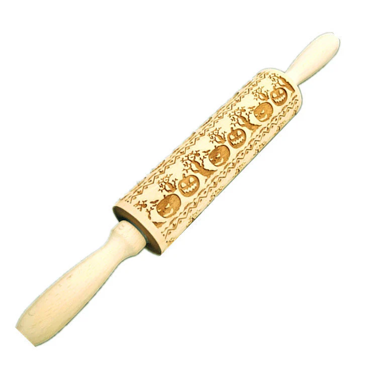 Wooden Rolling Pin Beechwood Laser Engraved Printed Rolling Pin Embossing Rolling Pin Christmas Flip Sugar Cookie Rolling Pin - Image 10