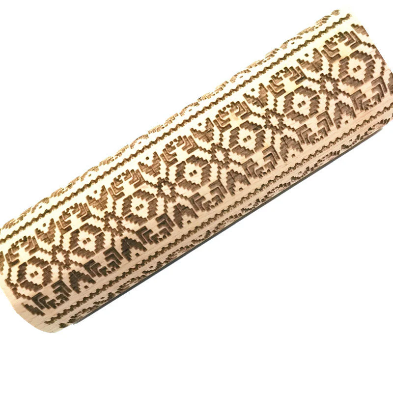 Wooden Rolling Pin Beechwood Laser Engraved Printed Rolling Pin Embossing Rolling Pin Christmas Flip Sugar Cookie Rolling Pin - Image 11