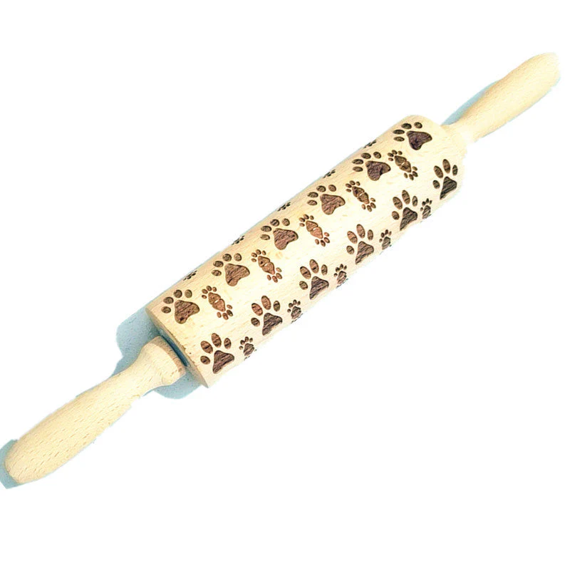 Wooden Rolling Pin Beechwood Laser Engraved Printed Rolling Pin Embossing Rolling Pin Christmas Flip Sugar Cookie Rolling Pin - Image 9